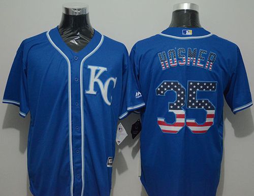 Royals #35 Eric Hosmer Blue USA Flag Fashion Stitched MLB Jersey - Click Image to Close